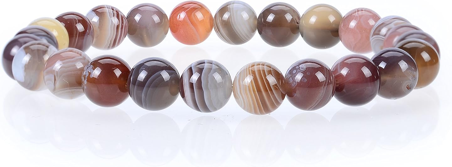 Cherry Tree Collection Gemstone Beaded Stretch Bracelet 8mm Round Beads 7"